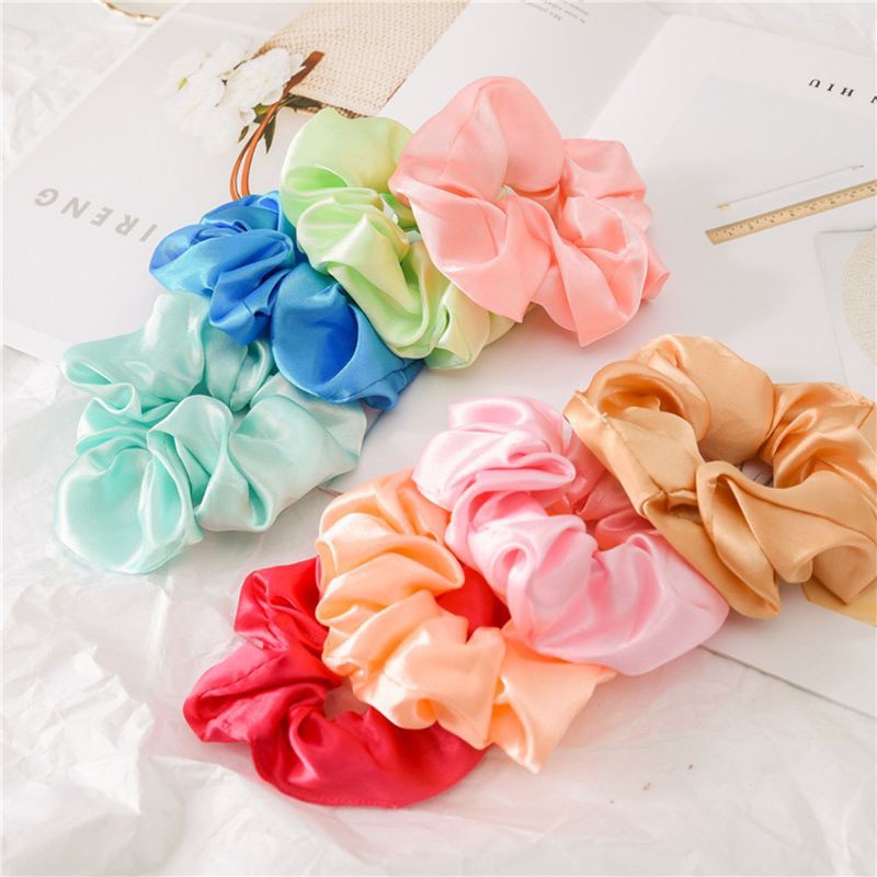 [Ảnh thật]CỘT TÓC VẢI SCRUNCHIES LỤA SATIN TÔNG CAM SANG TRỌNG-THỜI TRANG HÀN QUỐC NỮ PHỤ KIỆN GIÁ RẺ ĐẸP