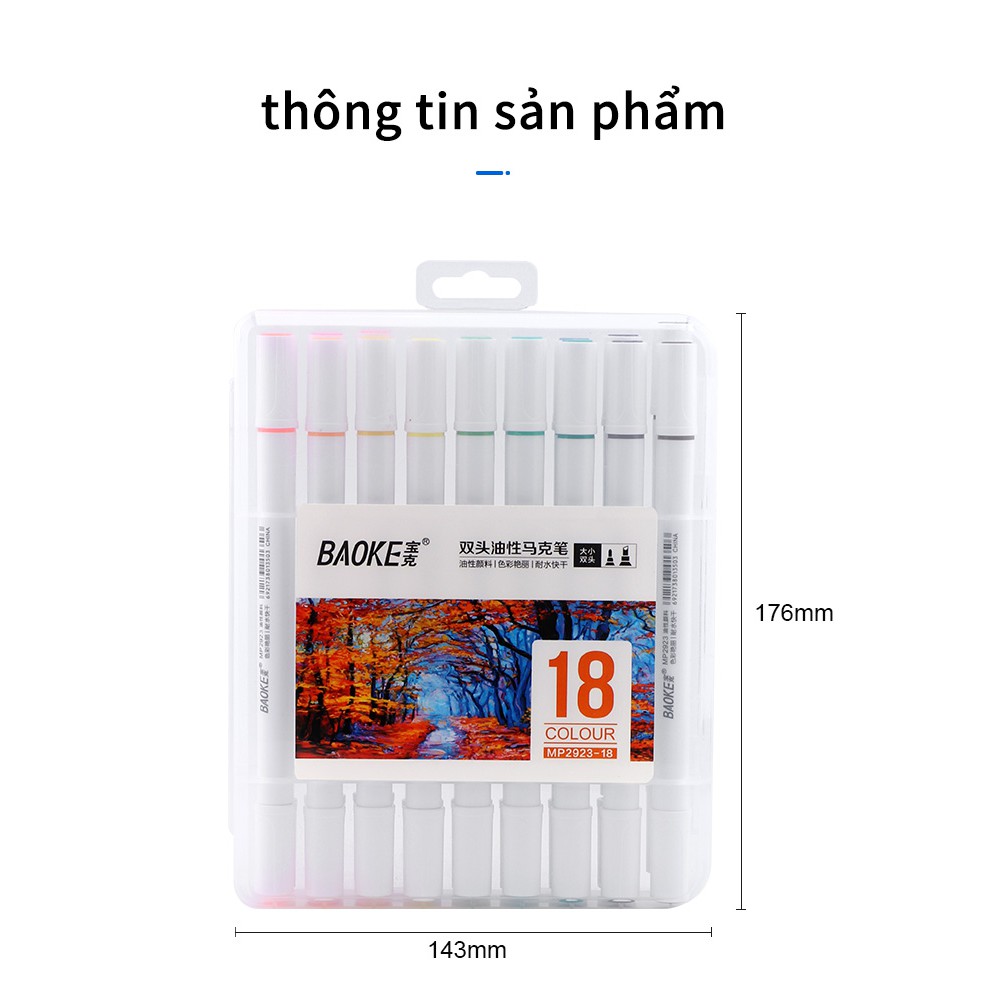 Bút Lông Nghệ Thuật Marker MP2923 ( 18 Màu )