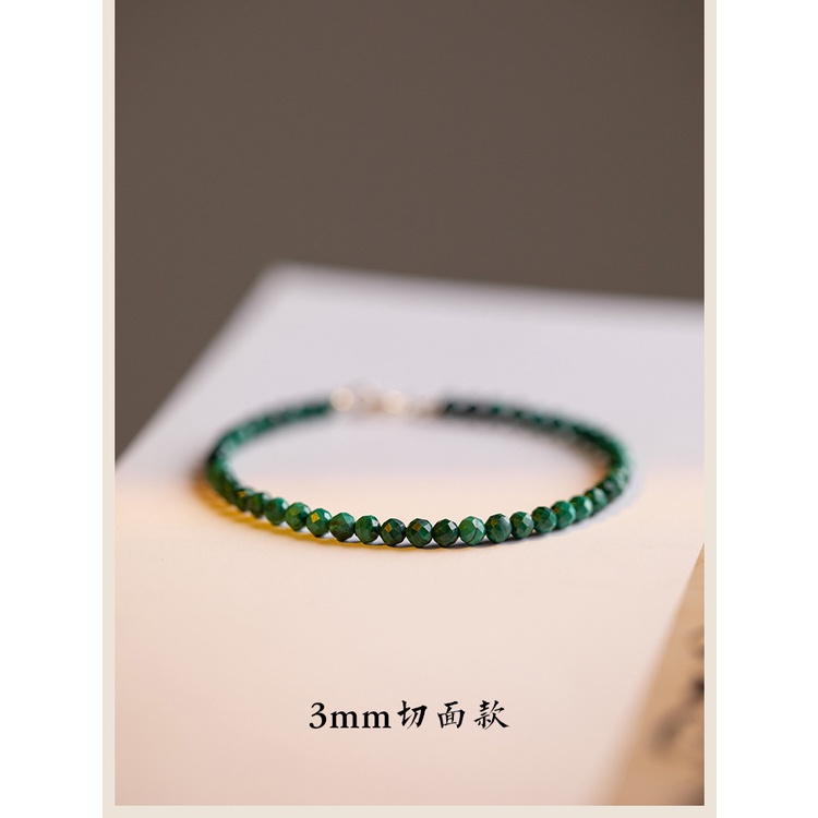 Vòng Đeo Tay Chuỗi Hạt Đá Malachite Màu Xanh Lá Phong Cách Retro Thời Trang Mùa Xuân Cho Nữ