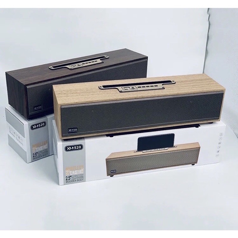 Loa bluetooth xm 520 20w vỏ gỗ xịn sò