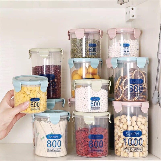 Sét 3 hộp đựng Sealpot 3 kích cỡ nắp silicon tiện lợi