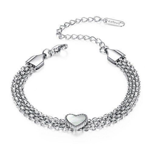 Lắc Tay Nữ Trái Tim Titan Ko Đen TT 2536