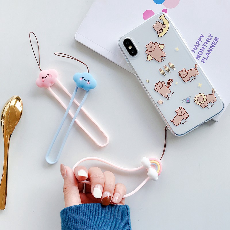 Dây đeo tay bằng silicon chống rơi kiểu dáng độc đáo dễ thương cho điện thoại/ túi xách/chìa khóa