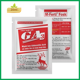 Phân bón lá GA3 20ml - Mập chồi, mập cọng, to dày lá - An toàn sử dụng
