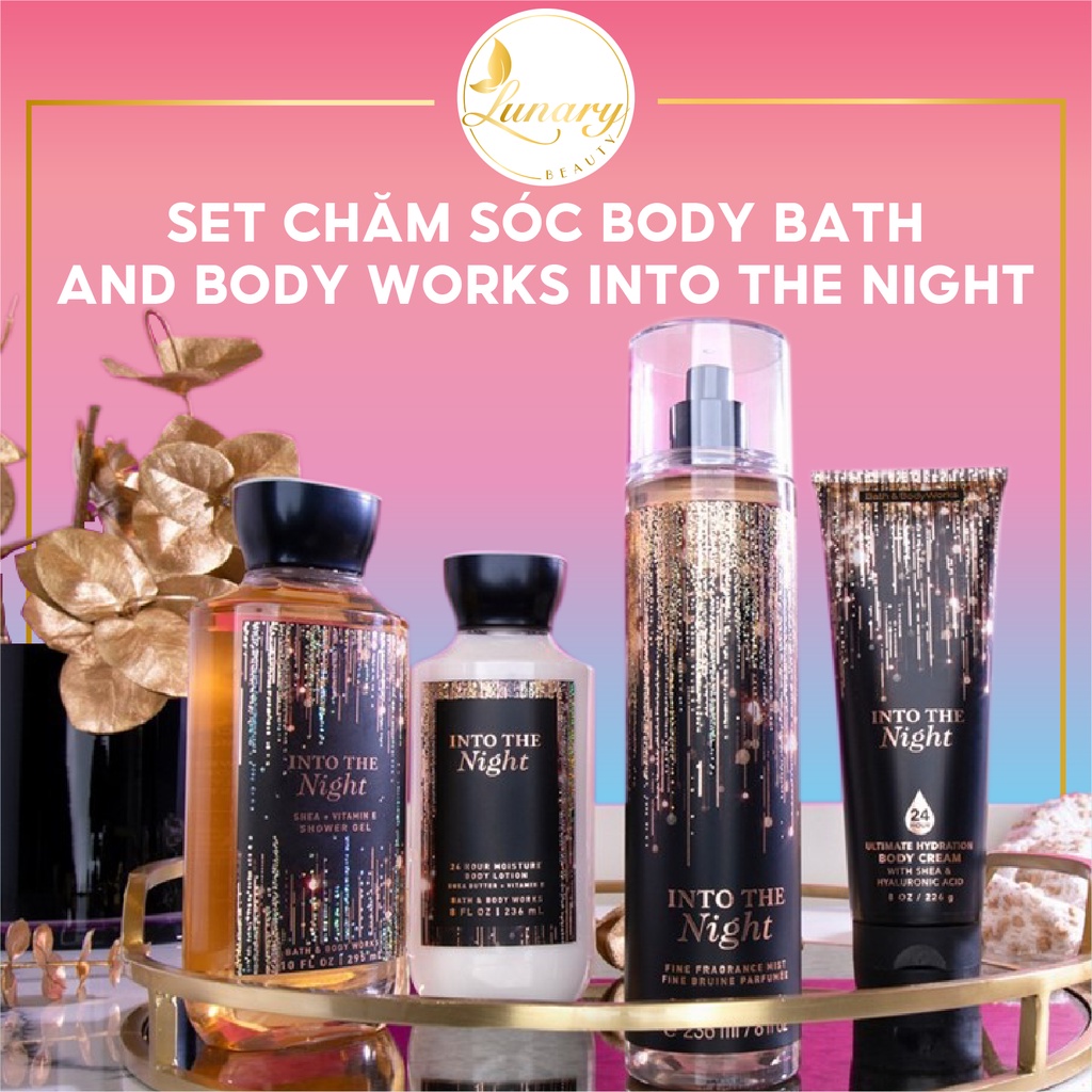 Bộ Chăm Sóc Da Bath and Body Works Into The Night - Sữa Tắm - Body Lotion - Kem Dưỡng Ẩm Da - Lunary Beauty