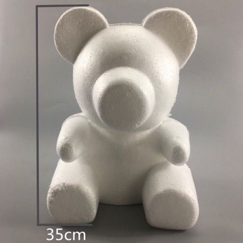 Gấu xốp 35cm, phôi gấu 35cm gắn hoa trang trí