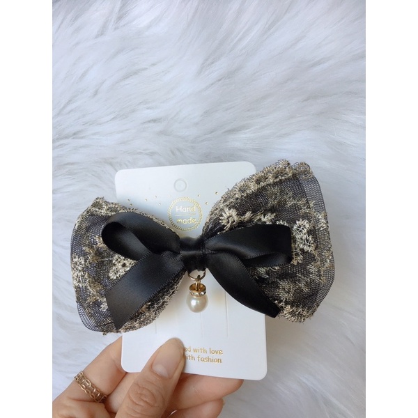 Kẹp tóc nơ,kẹp tóc ren sang chảnh cho nữ