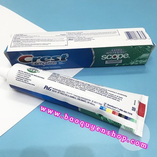 Kem đánh trắng răng & thơm miệng Crest Complete Extra Whitening + Scope Advanced 232g