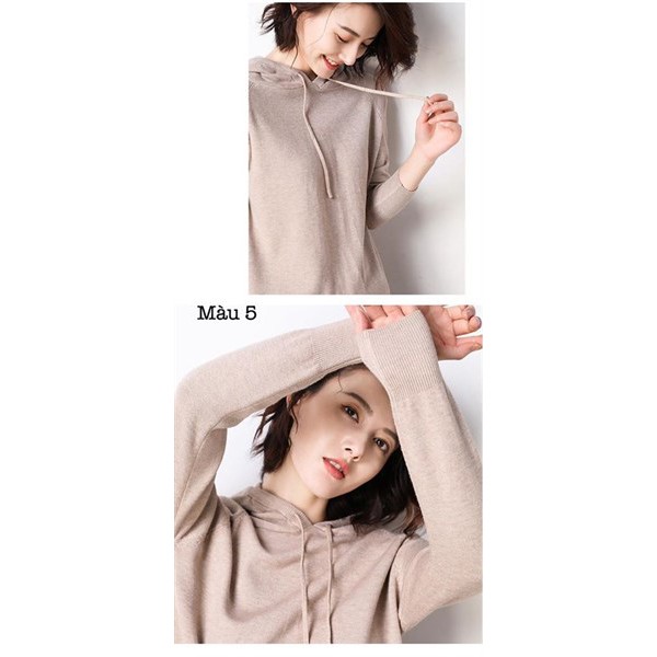 1408AL- Áo len hoodie có mũ