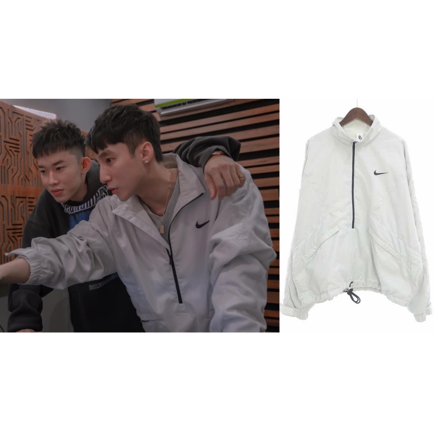 ⚡️ - Áo FEAR OF GOD x N!ke Half Zip Jacket Pure Platinum/Light Bone/Black, Áo jacket FOG half zip