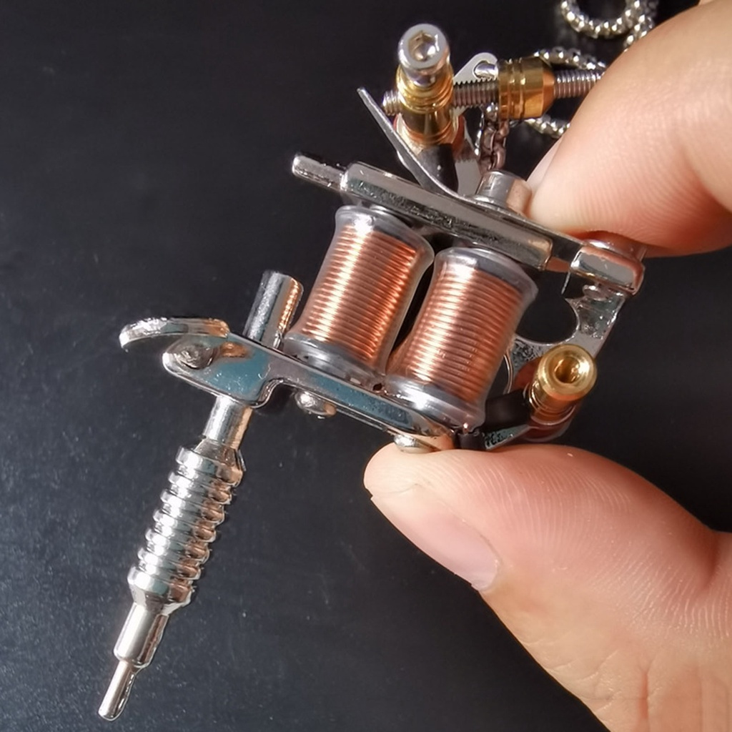 Thời Trang vòng cổ Thép Titan Mặt Máy Xăm Hình Màu Bạc Phong Cách Hip Hop Unisex