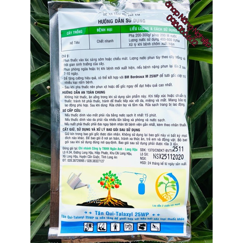 TALAXYL 25WP 30gr sản phẩm trừ nấm bệnh cho cây trồng