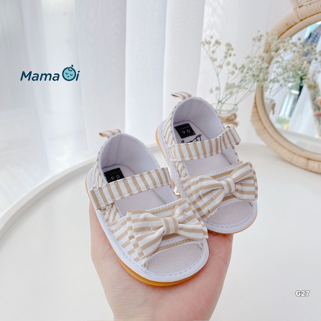 G27 Giày tập đi cho bé sandal đế nhựa chống trượt nơ vàng mềm mại êm chân cho bé của Mama Ơi - Thời trang cho bé