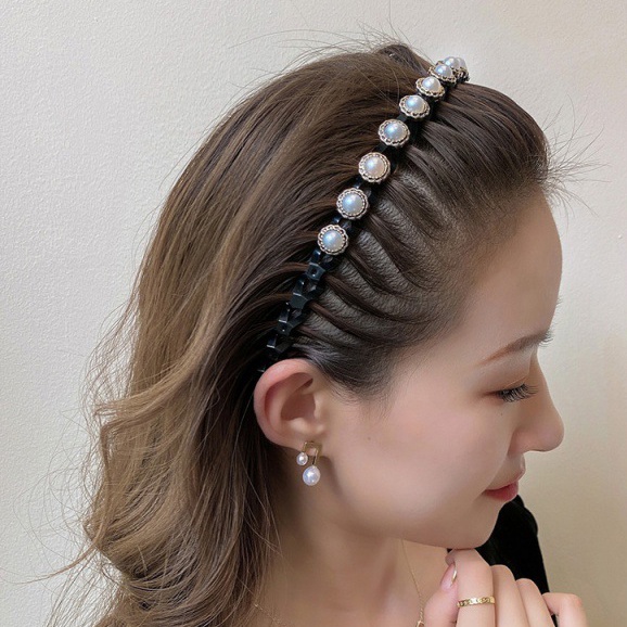 Cài Tóc Gợn Sóng Màu Đen Thời Trang Cho Nữ