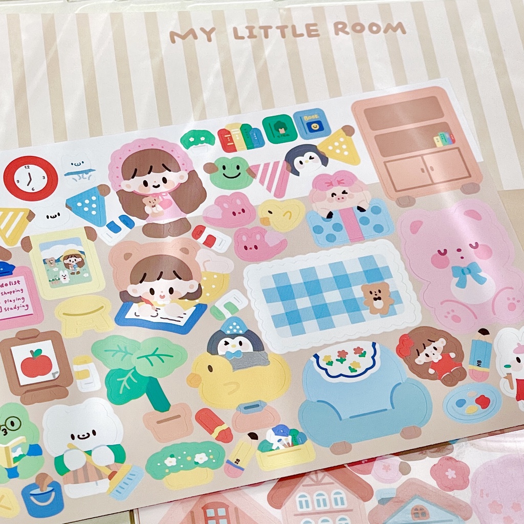 🌴 Sticker nhãn dán Polcos cảnh chủ đề zZoton 12 kiểu Sticker nhãn dán cô gái trẻ dễ thương Sổ tay goo card