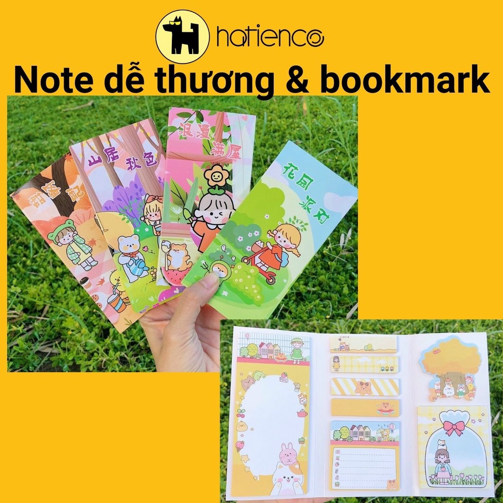 Giấy note, giấy ghi chú, đánh dấu trang 3 xấp dễ thương