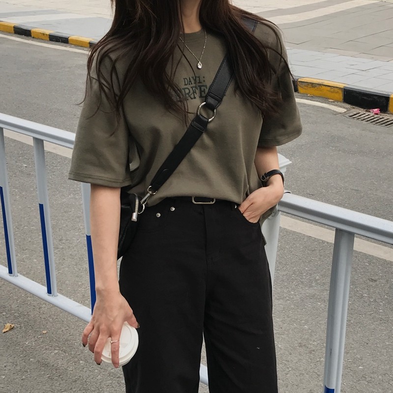 [ Mã 11FASHIONSALE1 giảm 10K đơn 50K ] Áo Thun 32633 In Chữ Day1 Perfect Thời Trang