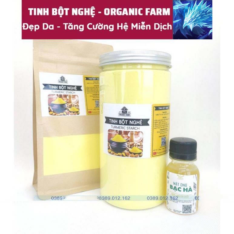 Tinh Bột Nghệ Nguyên Chất Organic Farm [Tặng Mật Ong Bạc Hà - Đồng Văn]