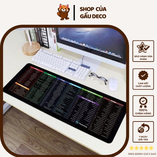 Tấm lót Chuột, bàn di chuột, đế da, kích thước 30x80cm [FREESHIP] - Phím tắt văn phòng tiện lợi