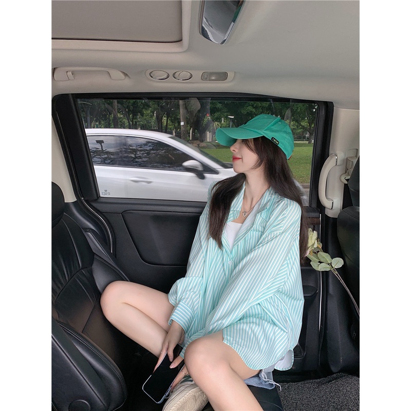 Sơ Mi Nữ Kẻ Sọc Dài Tay Phong Cách Hàn Quốc Kiểu Mới