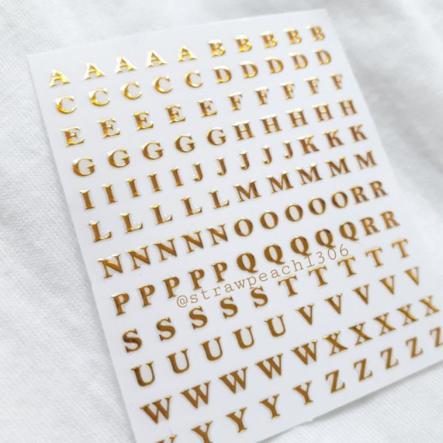 Golden Alphabet Sticker - Gold sticker bảng chữ cái dùng trong trang trí, handmade, resin