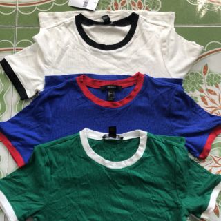 Áo thun nữ F21 Ribbed Ringer Tee