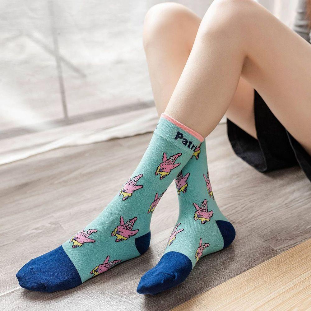 Vớ Cotton Thoáng Khí Họa Tiết Hoạt Hình Spongebob Phong Cách Harajuku 26EDIE Vui Nhộn Cho Nữ