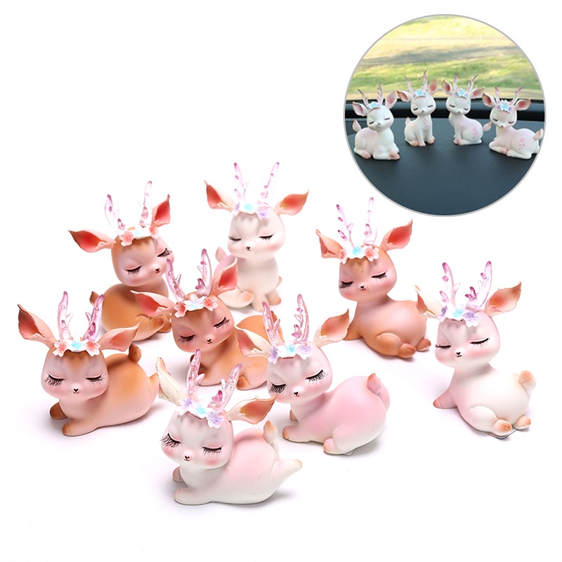 {FCC} Mini Sika Deer Figurines Resin Craft Miniatures Fairy Garden Decor Cake Ornament{yancrane3.vn}
