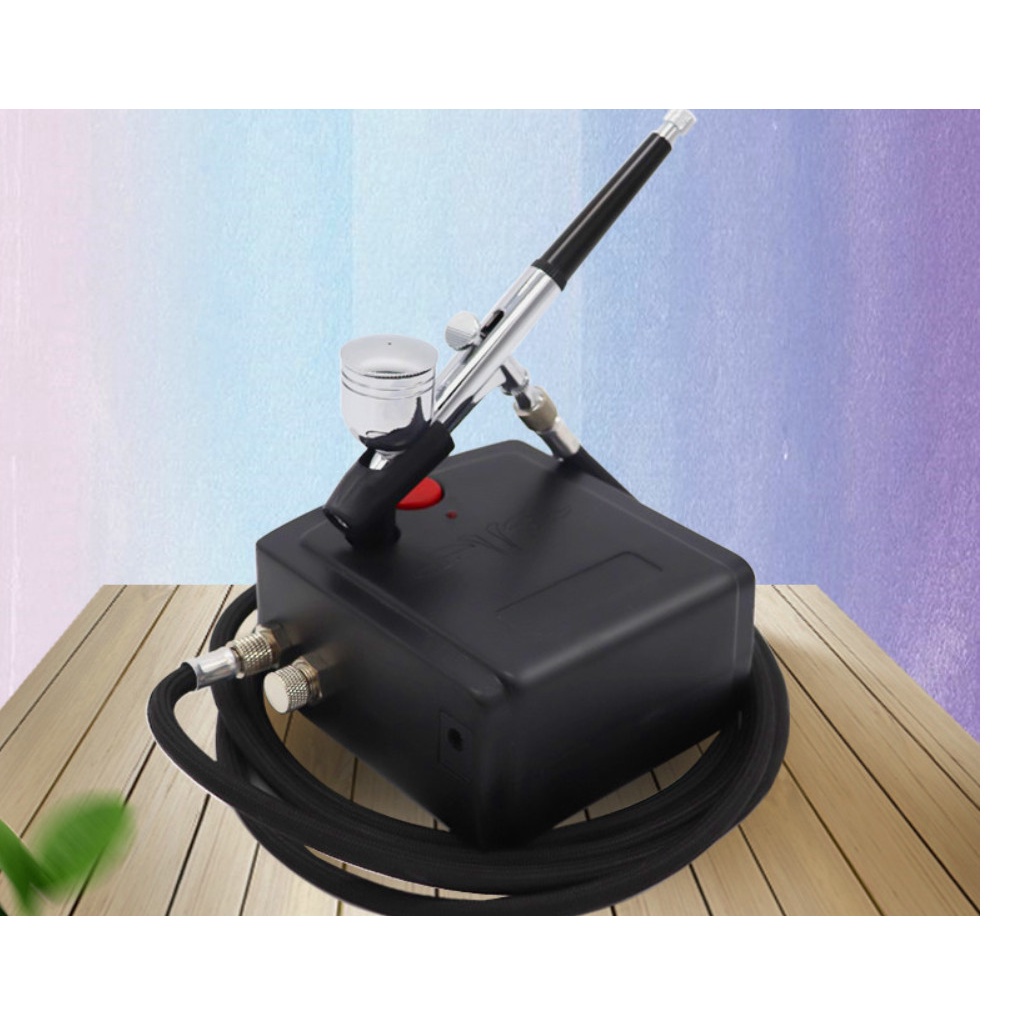 Máy nén khí mini kèm súng phun sơn Airbrush HD-130  - Máy phun sơn mini