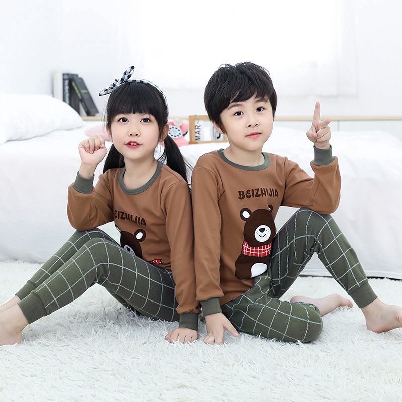 Set Áo Thun Dài Tay Cổ Tròn + Quần Dài Cho Bé Trai