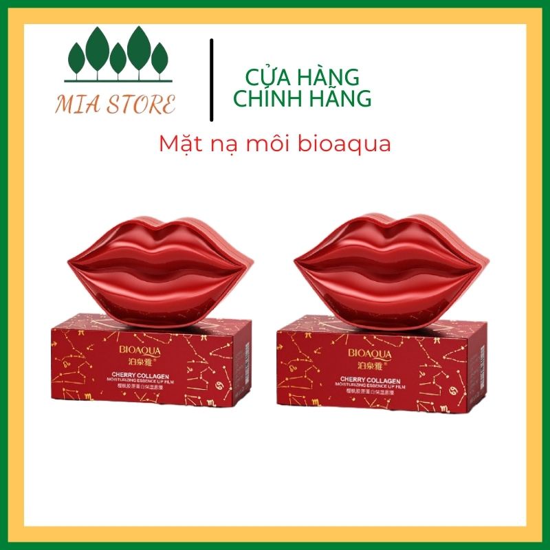 Hộp 20 Miếng Mặt Nạ Môi Cherry Collagen Bioaqua, Làm Hồng Môi, Giảm Thâm Môi, Mỹ Phẩm Nội Địa Trung