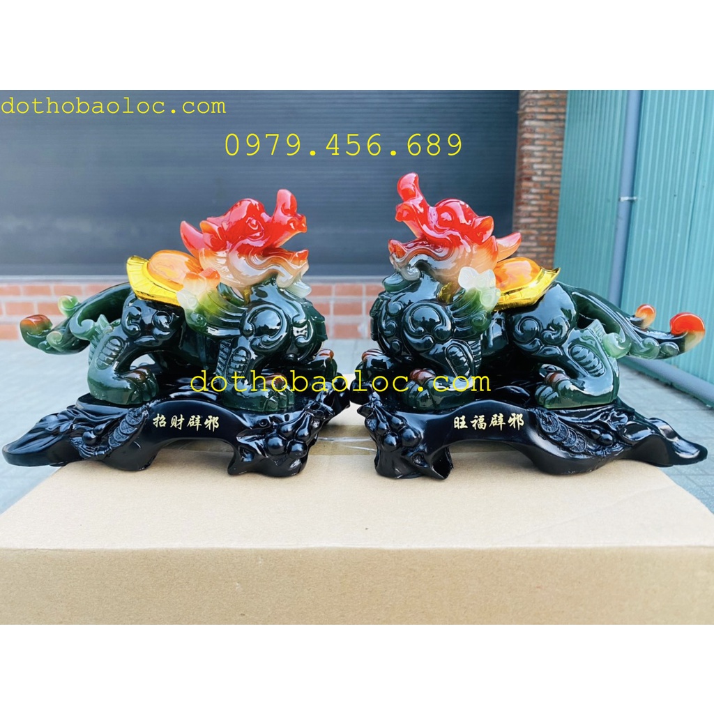 Cặp Tỳ Hưu Phong Thủy Chiêu Tài Hút Lộc cao 18.5cm – Hàng nhập khẩu