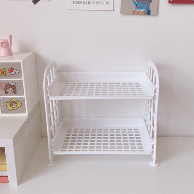 Kệ Nhựa Mini 2 Tầng Đựng Đồ Đa Năng