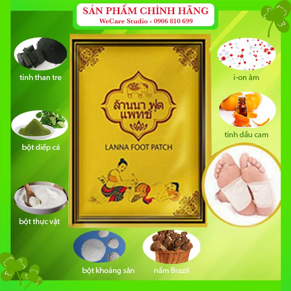 10 Miếng Dán Chân Thải Độc Detox Lanna Foot Patch