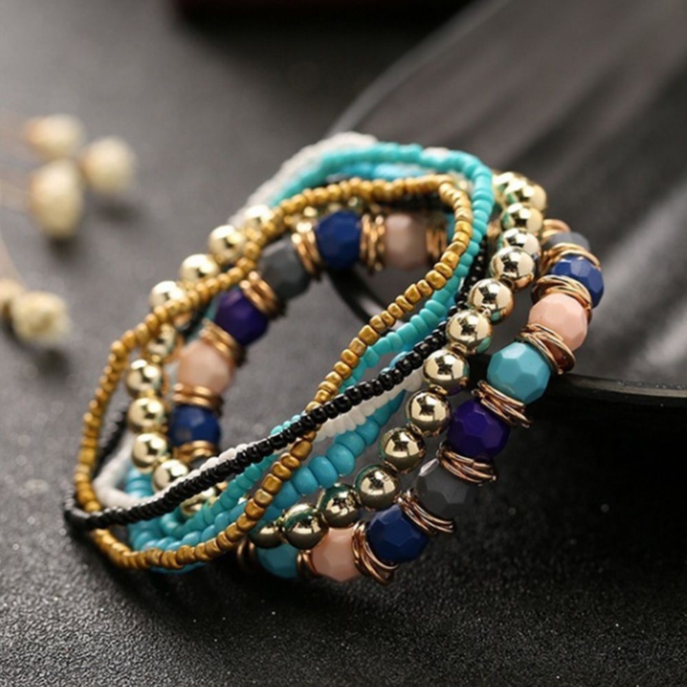 MKEB Vòng đeo tay nhiều lớp phong cách boho độc đáo trang sức cho nữ