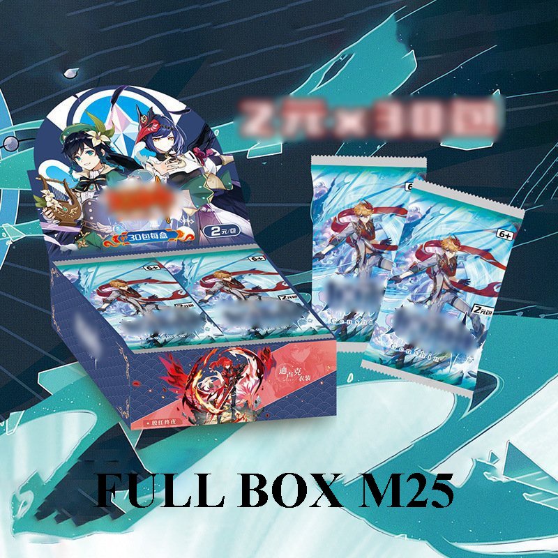 (FULL BOX m25) Hộp ảnh thẻ GENSHIN IMPACT card nhân phẩm gacha anime game chibi quà tặng xinh xắn
