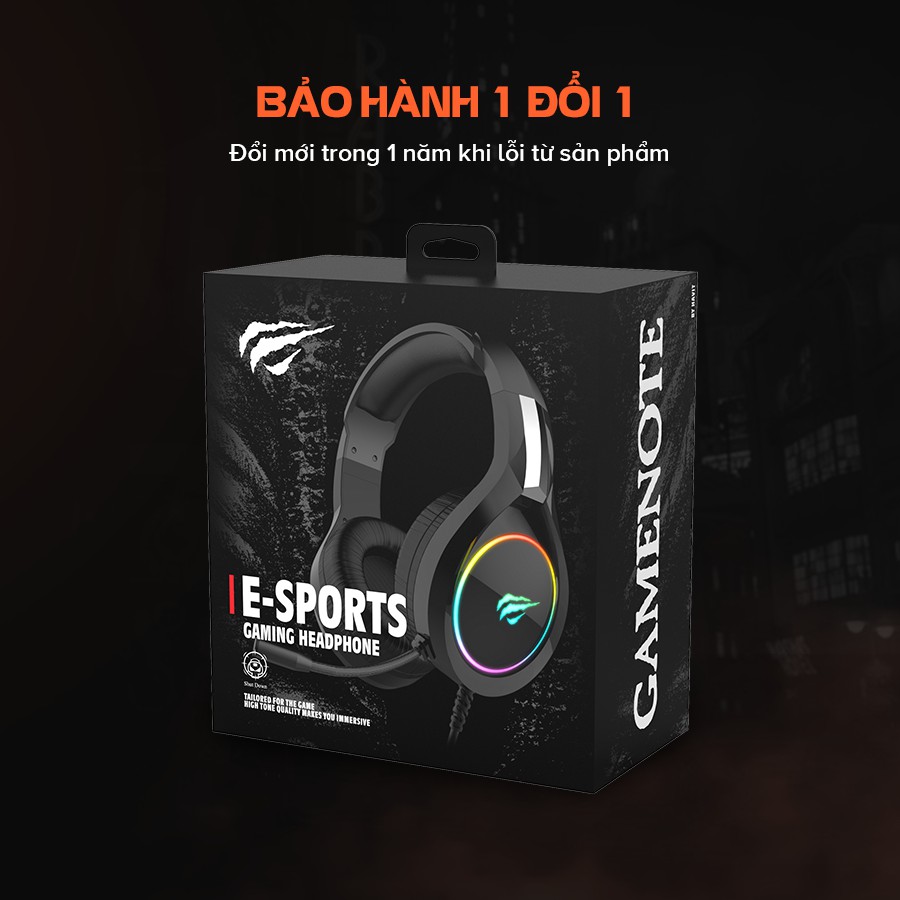 Tai Nghe Gaming Headphone HAVIT H2232D, Driver 50, Đèn RGB, Mic Khử Ồn, Đa Tương Thích - Chính Hãng BH 12 Tháng Dizigear