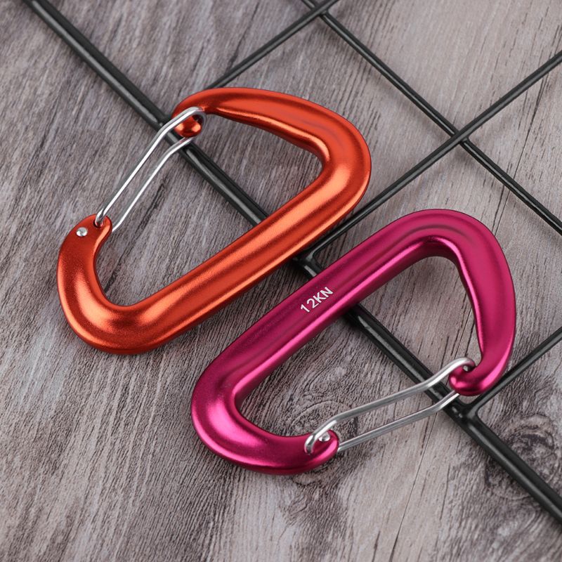 ★yong♣  7075 Aviation Aluminum D Shape Carabiner 12KN Hammock Safety Buckle Rock Climbing Yoga Hang Buckle