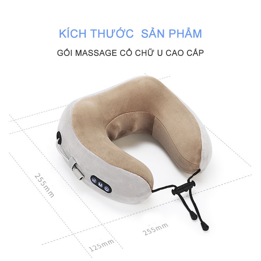 GỐI CHỮ U MASSAGE, GỐI TỰA CỔ, TỰA ĐẦU CHỮ U CÓ MASSAGE, DÙNG TRÊN Ô TÔ, VĂN PHÒNG