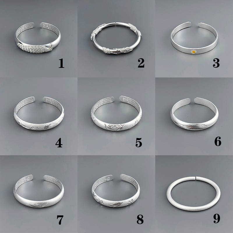 Vòng đeo tay từ bạc s999 phong cách vintage dành cho nữ Sz002
