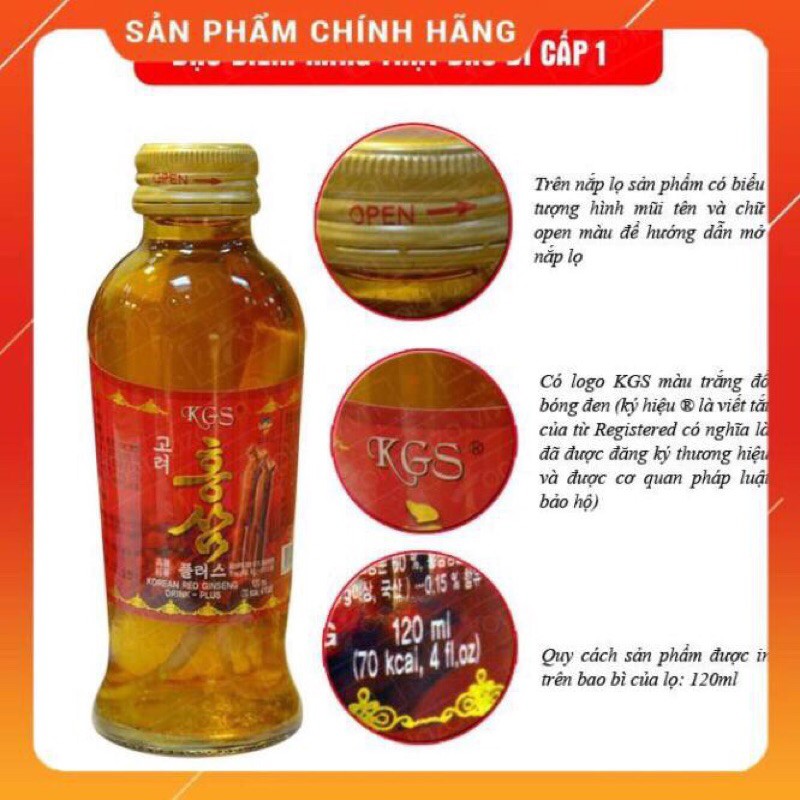 Nước sâm tăng lực có củ KGS , hộp 10 chai