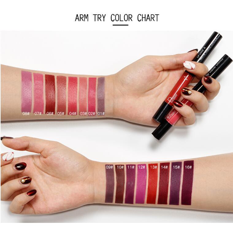 Son môi kem lì 2 đầu Pudaier có 16 màu tùy chọn 18.6g