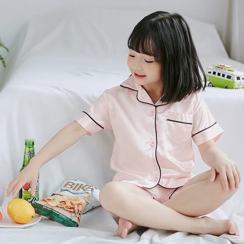 Bộ Ngủ Lụa Pijama cộc tay Mầm Store