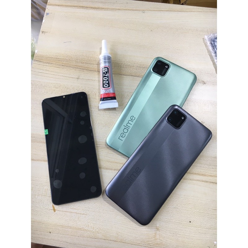 Combo Bộ Vỏ Sườn + Màn Hình Realme C11 Zin Hàng Cao Cấp Tặng 1 Tuýp Keo B-7000