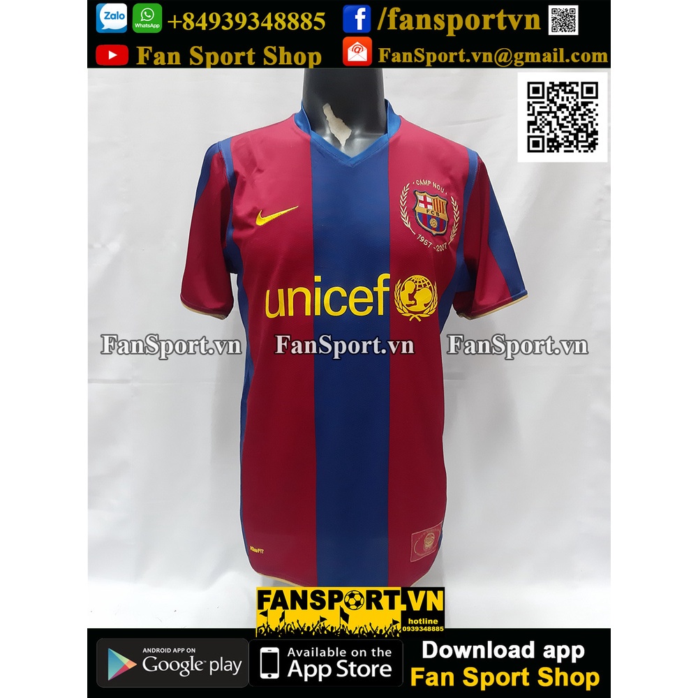Áo đấu Barcelona 2007-2008 home shirt jersey red blue Nike bóng đá ❕ #