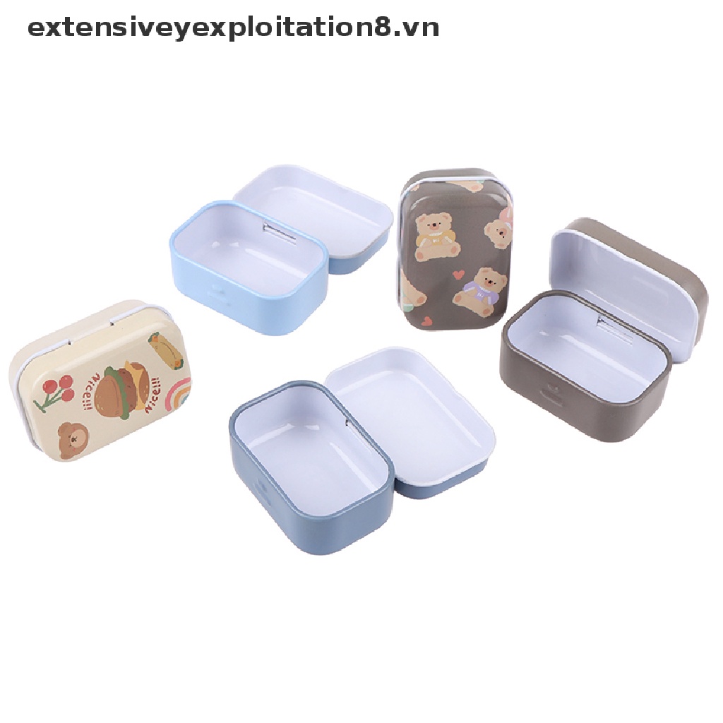 Hộp thiếc mini đựng trang sức/ tiền xu in hình gấu dễ thương