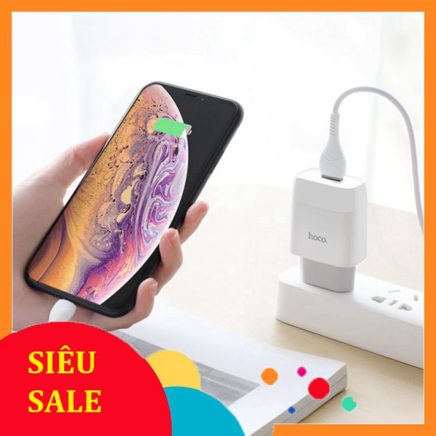 [ Hà Nội ] Củ cốc sạc Hoco C72A đầu ra 2.1A 1 cổng USB cao cấp chính hãng - Minh Tín Shop