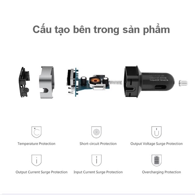 Tẩu Sạc Hyundai (HY-39) 2 Cổng Sạc Đa Chức Năng Cho Ô Tô [Hàng Cao Cấp]