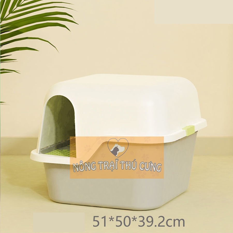 Nhà Vệ Sinh Cho Mèo Cửa Bên Hông - Không Văng Cát - Phù Hợp Với Mèo Dưới 8KG