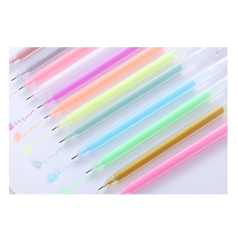 Bút Mực Gel Nhiều Màu Ngòi 0.5mm 12 Màu Phong Cách Muji